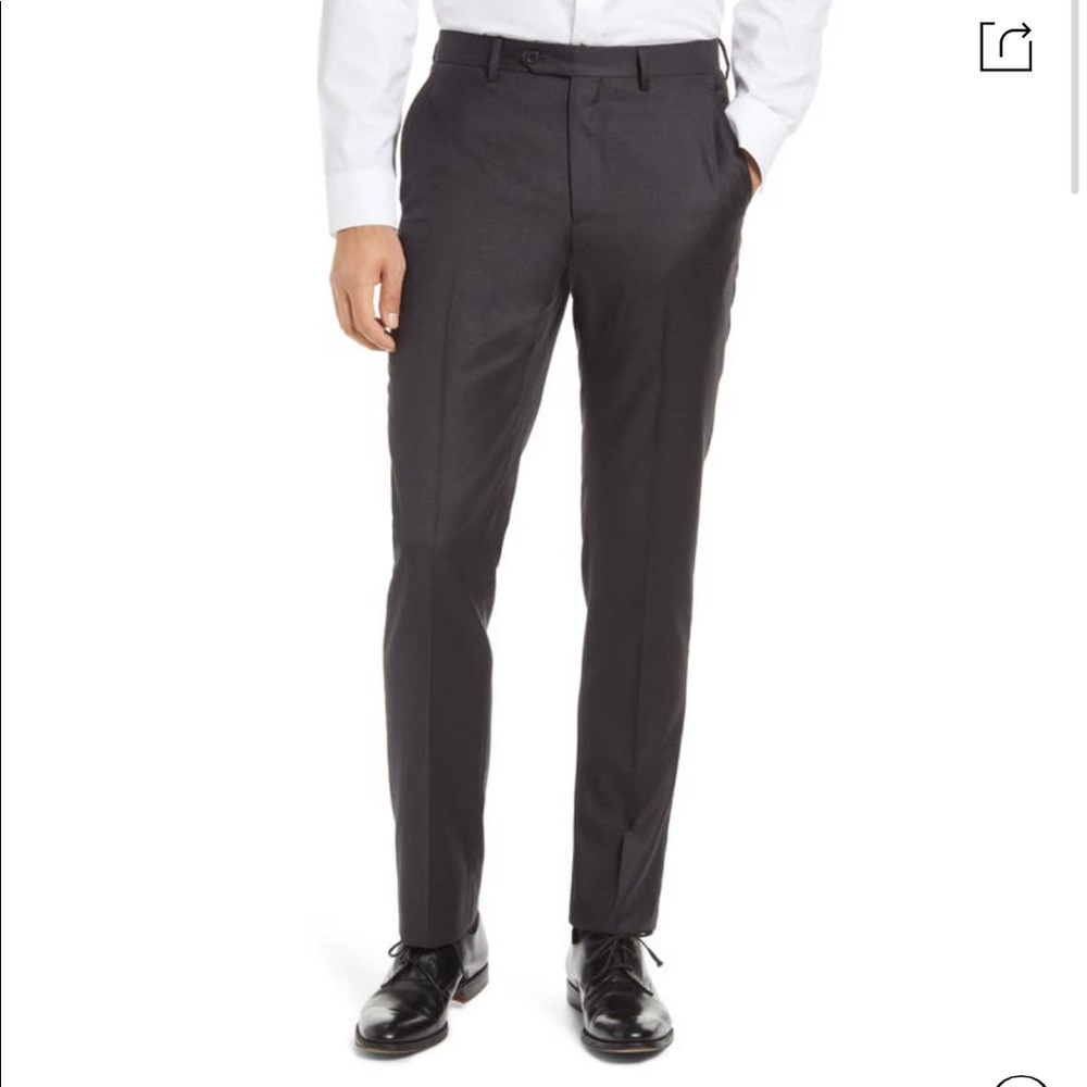 Santorelli Roma Flat Front Wool Dress Pants Size 42
